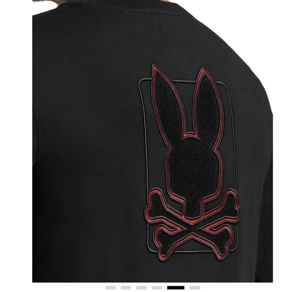 Psycho Bunny Black Long Sleeve Pima Cotton Tee Small 4 Embroidered Logo Back - Picture 2 of 11